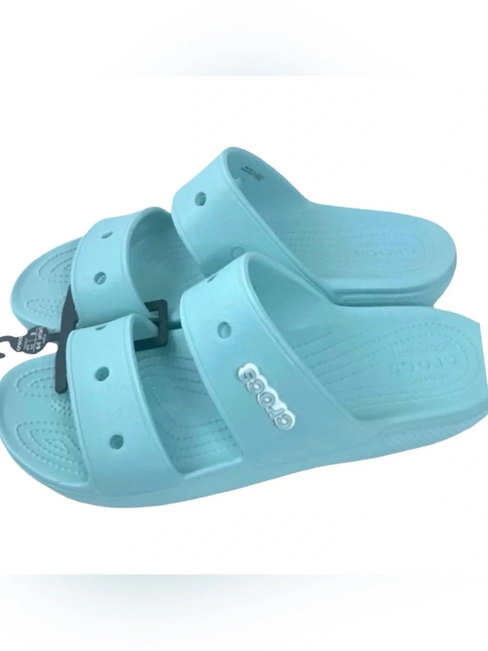 New Crocs Men’s Iconic Comfort Classic Sandal Slide Pure Water Blue Size 12 - Picture 4 of 7